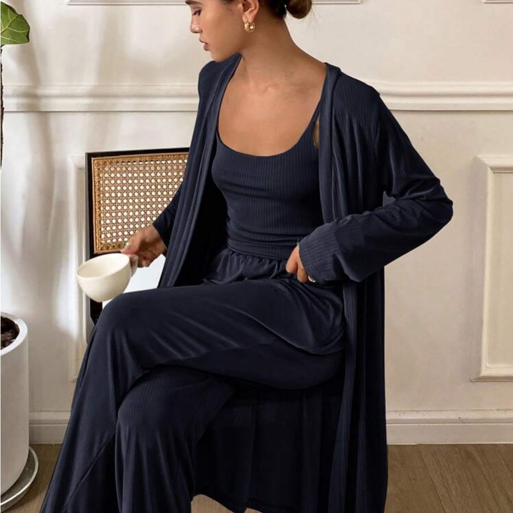 Elegant Navy Sleepwear Set